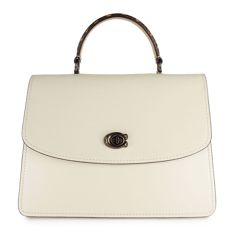 Coach parker discount top handle white