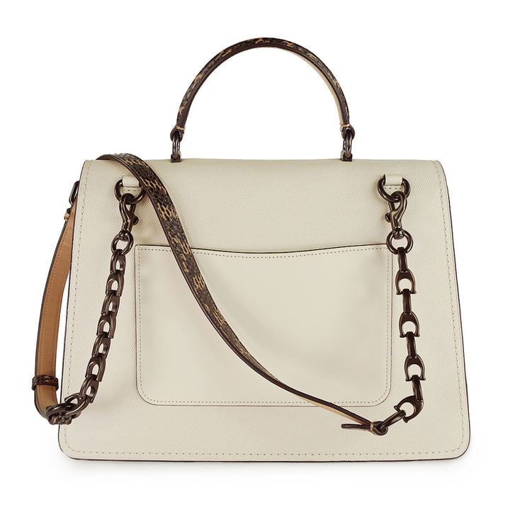 Coach White Leather Top Handle Tote Bag