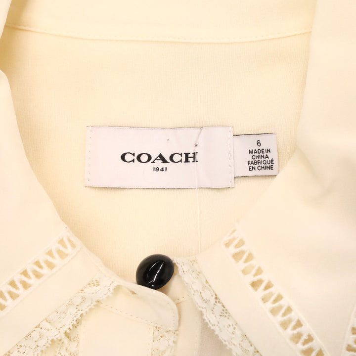 Coach Cream Ruffle Detail Shirt