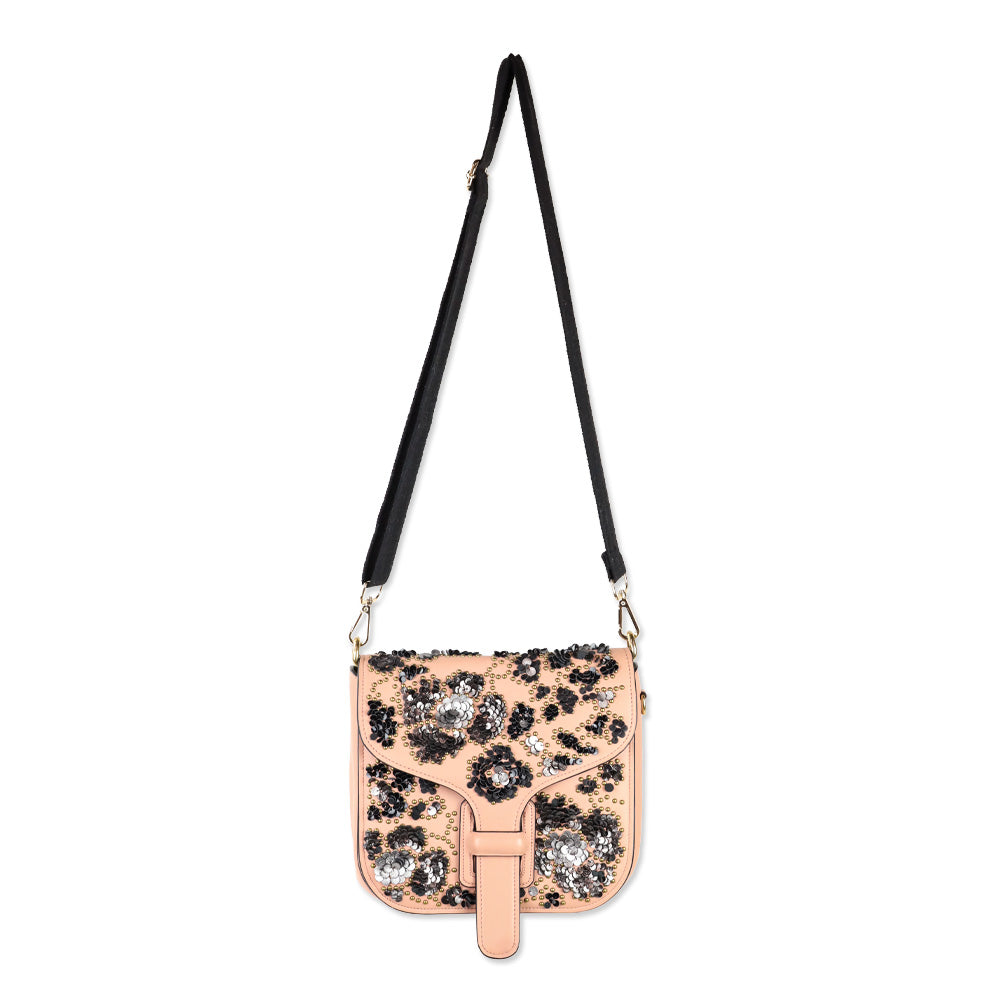 Coach x Rodarte Pink Glovetanned Leather Courier Bag With Leather Sequins