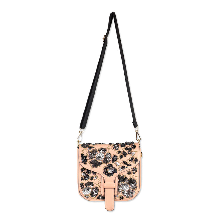 Coach x Rodarte Pink Glovetanned Leather Courier Bag With Leather Sequins