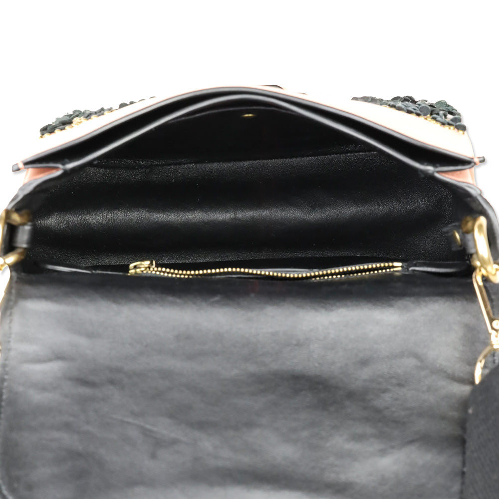 Coach x Rodarte Pink Glovetanned Leather Courier Bag With Leather Sequins