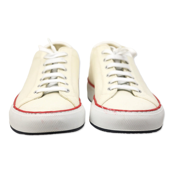 Common Projects Cream/Red Canvas Achilles Low Sneakers