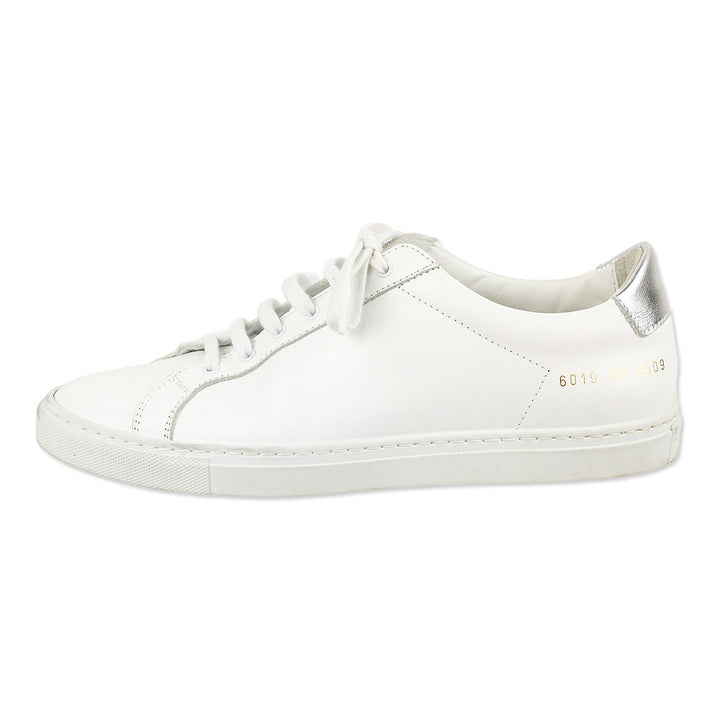 Common Projects Woman Achilles Retro Low-Top White/Silver Leather Sneakers