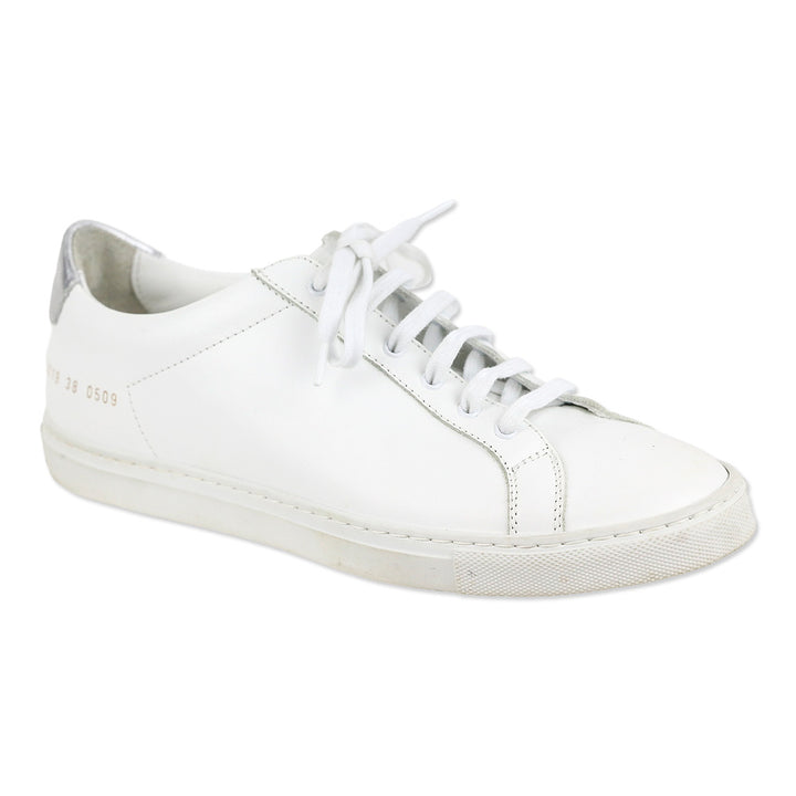 Common Projects Woman Achilles Retro Low-Top White/Silver Leather Sneakers
