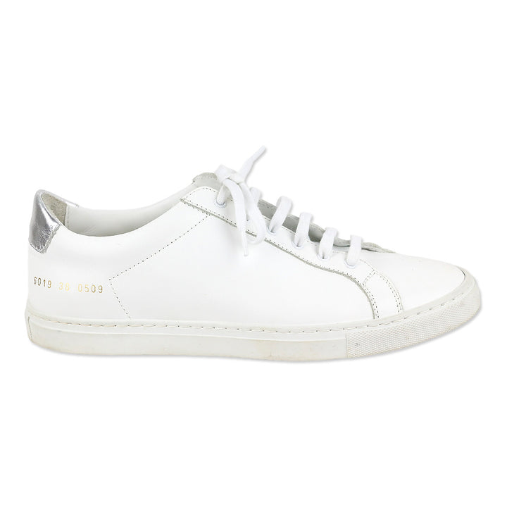 Common Projects Woman Achilles Retro Low-Top White/Silver Leather Sneakers