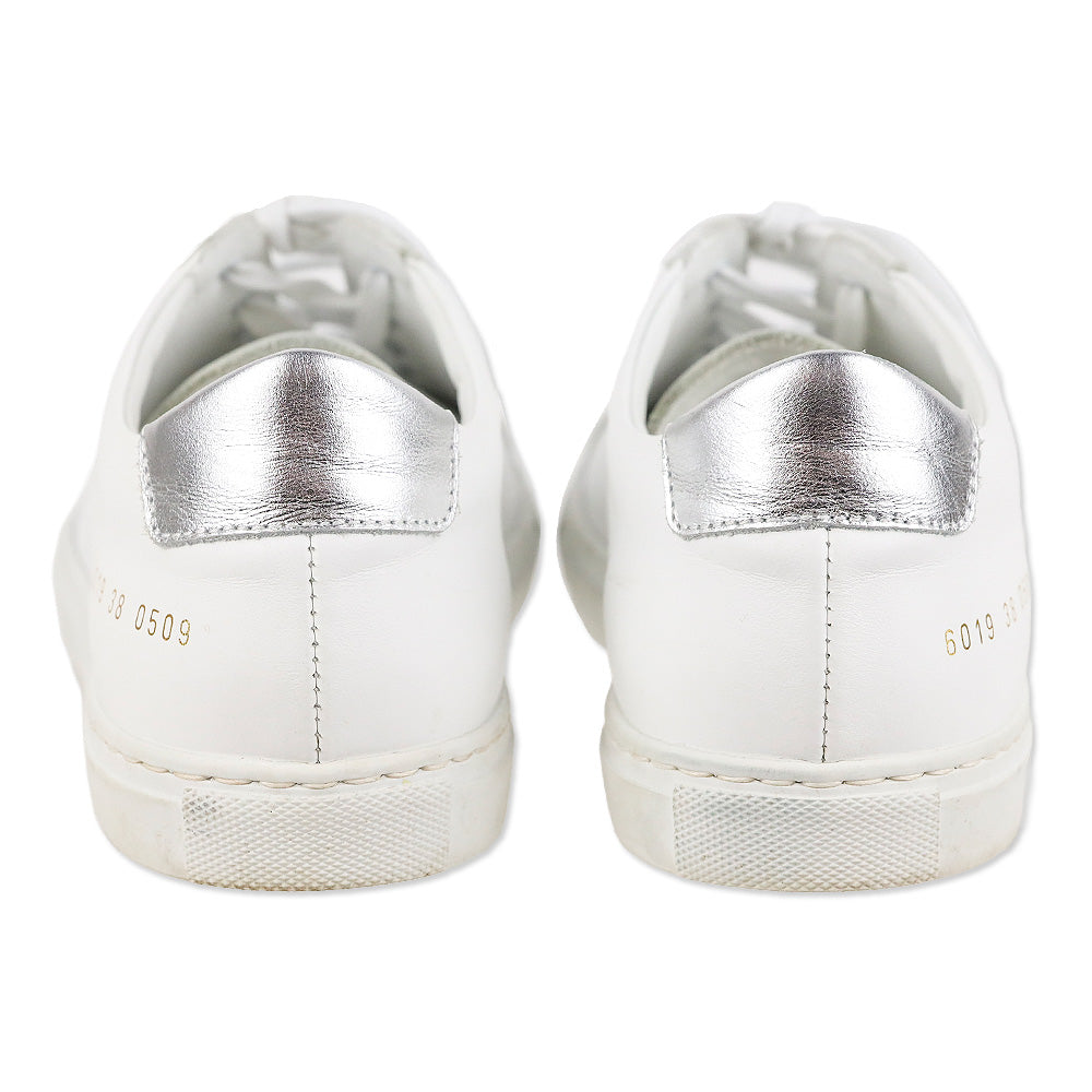 Common Projects Woman Achilles Retro Low-Top White/Silver Leather Sneakers
