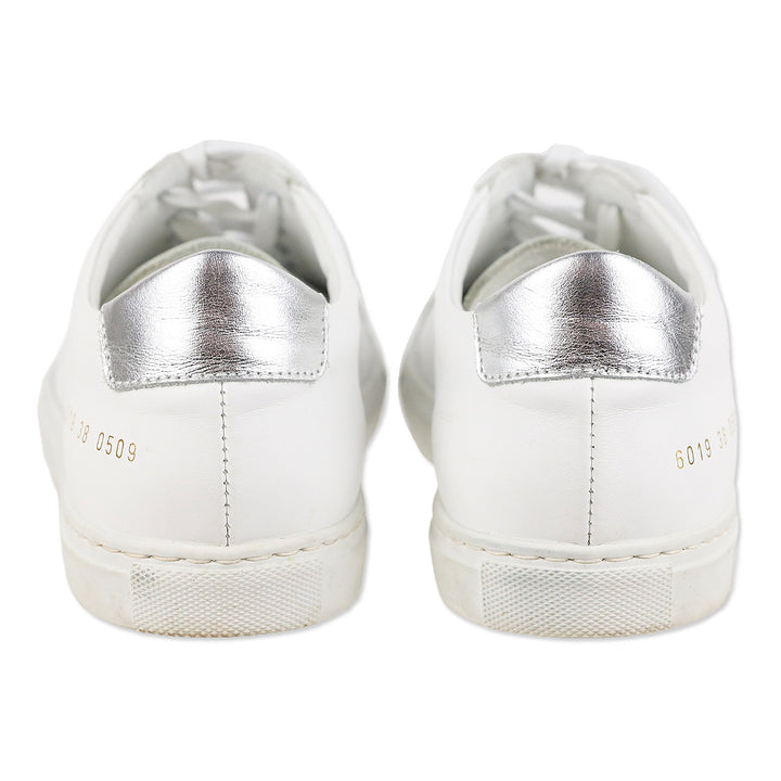 Common Projects Woman Achilles Retro Low-Top White/Silver Leather Sneakers