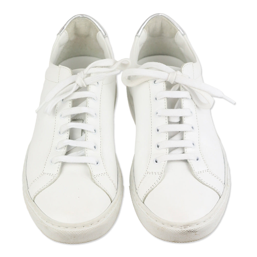 Common Projects Woman Achilles Retro Low-Top White/Silver Leather Sneakers