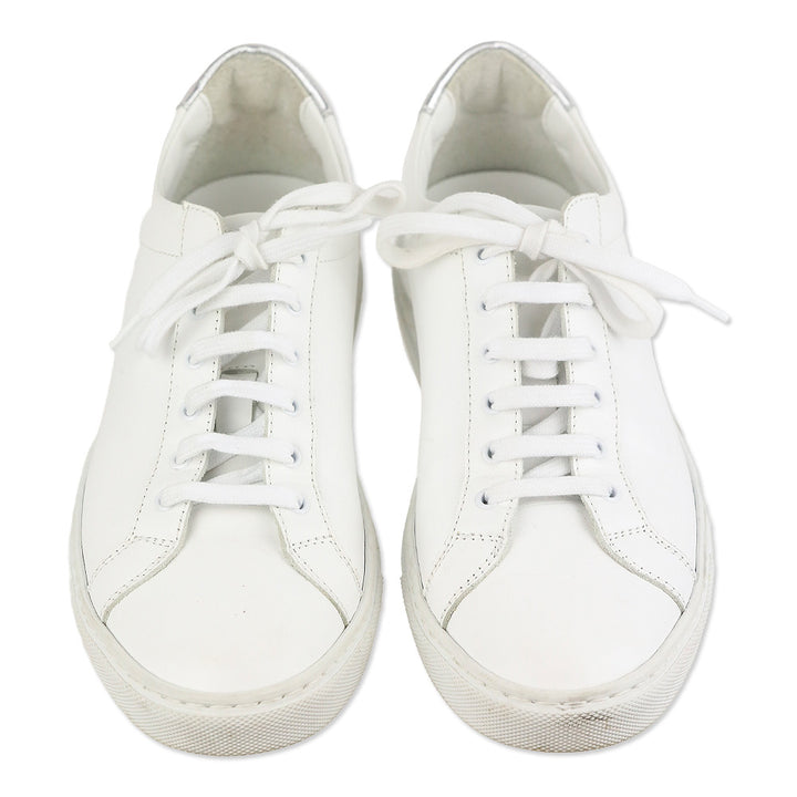 Common Projects Woman Achilles Retro Low-Top White/Silver Leather Sneakers