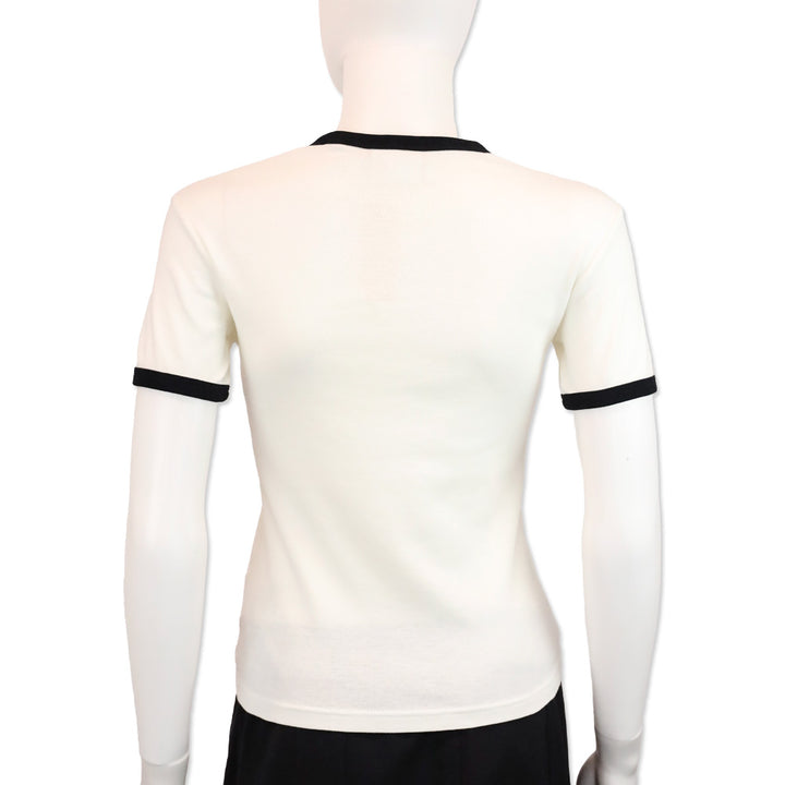 Courreges Heritage White/Black Signature Contrast T-Shirt