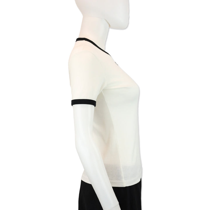 Courreges Heritage White/Black Signature Contrast T-Shirt