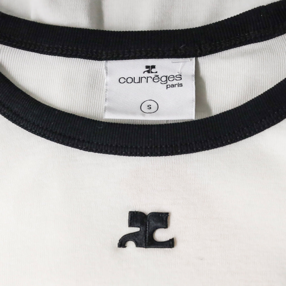 Courreges Heritage White/Black Signature Contrast T-Shirt