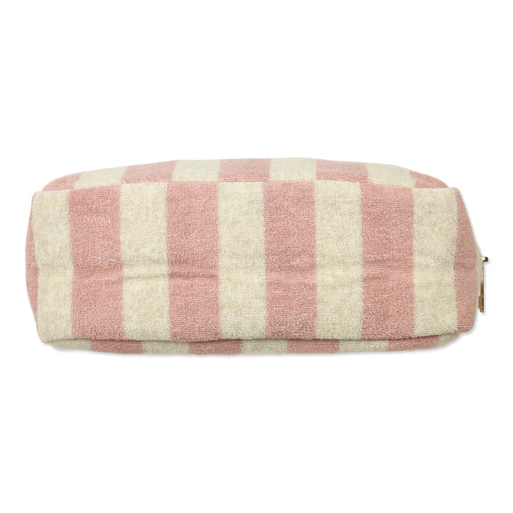 Cream & Soft Pink Terry Striped Summer Pouch