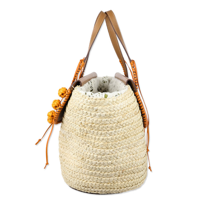 Cuba Lab Habanera Tote x ARossGirl Woven Straw Handbag