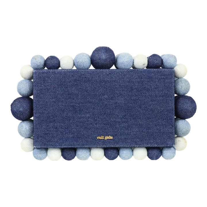 Cult Gaia Indigo Denim Bauble EOS Clutch