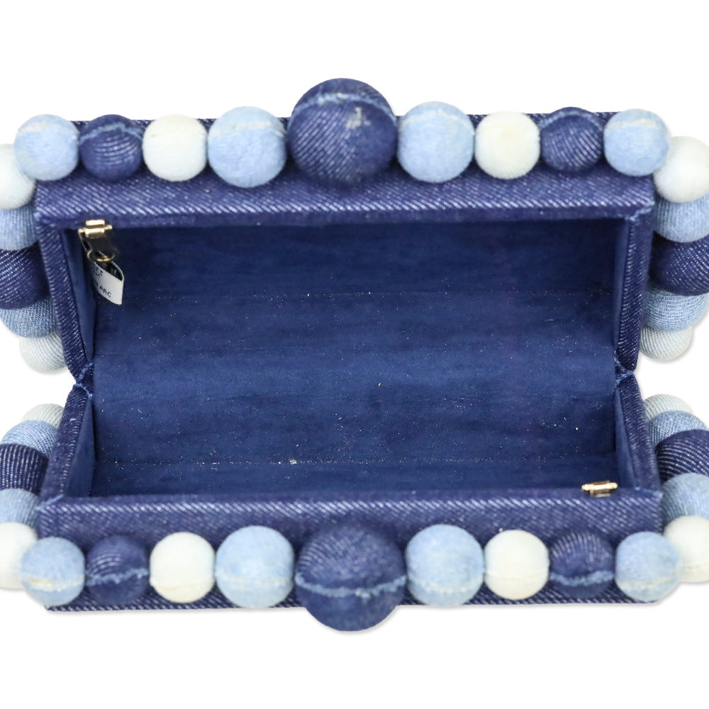 Cult Gaia Indigo Denim Bauble EOS Clutch