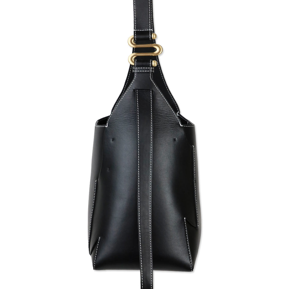 Cult Gaia Simona Black Leather Shoulder Bag