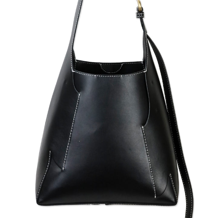 Cult Gaia Simona Black Leather Shoulder Bag