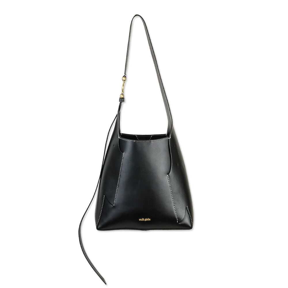 Cult Gaia Simona Black Leather Shoulder Bag