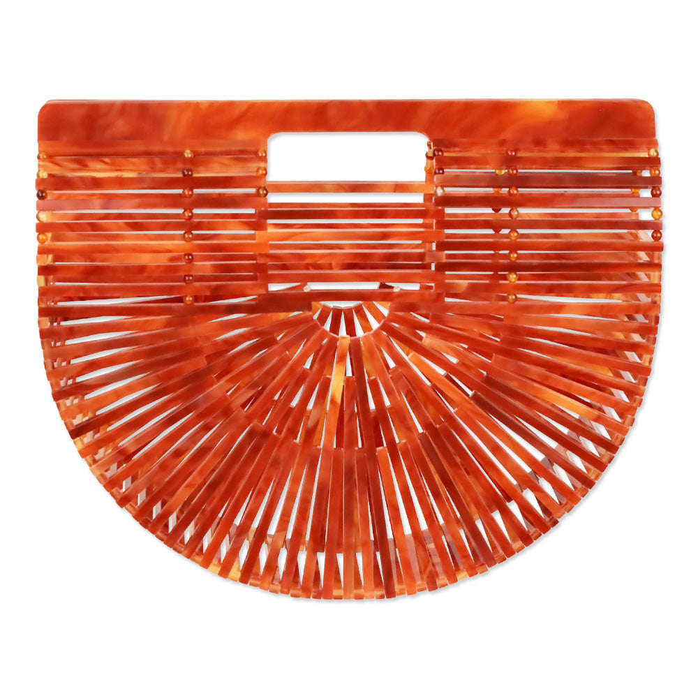 Cult Gaia Small Ark Marbled Agate Acrylic Top Handle Bag