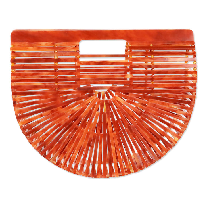 Cult Gaia Small Ark Marbled Agate Acrylic Top Handle Bag