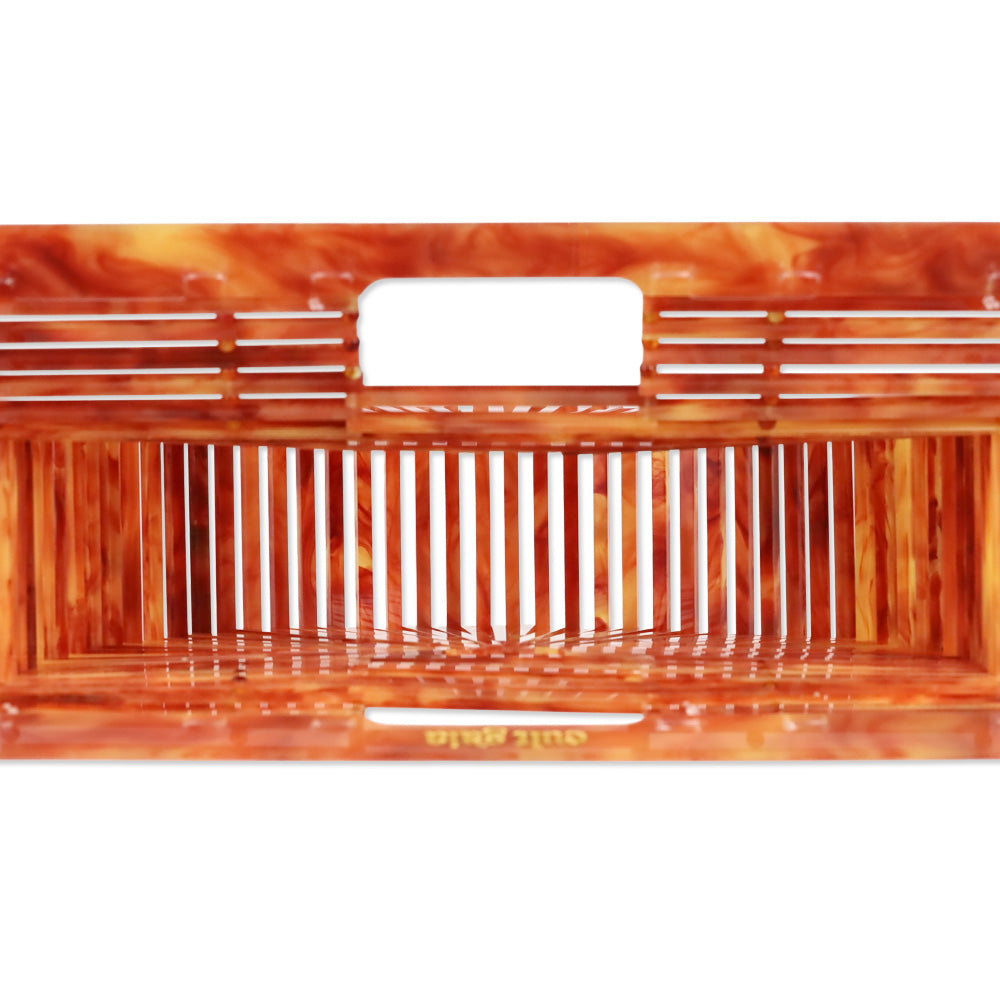 Cult Gaia Small Ark Marbled Agate Acrylic Top Handle Bag