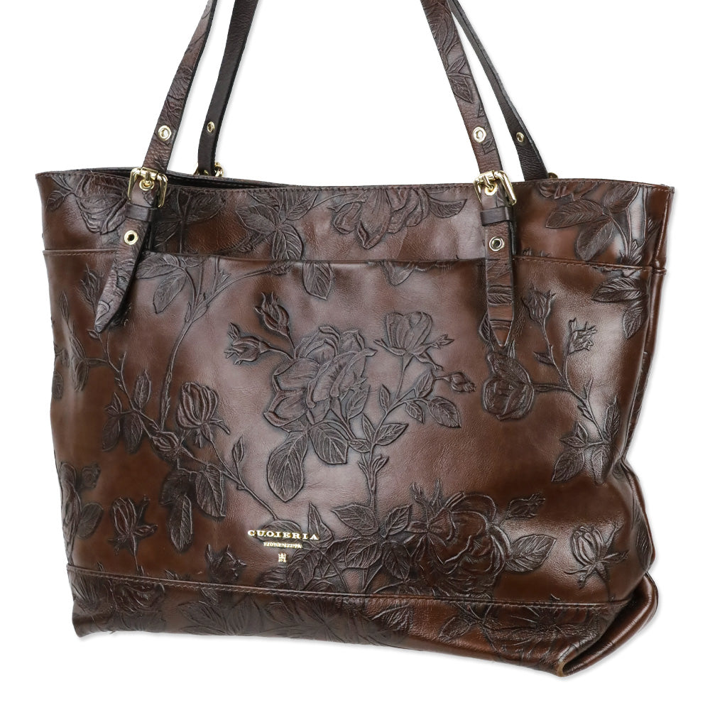 Cuoieria Fiorentina Dark Brown Mimì Leather Large Tote