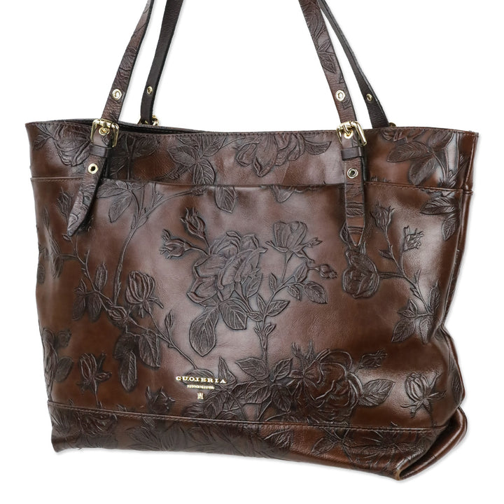 Cuoieria Fiorentina Dark Brown Mimì Leather Large Tote