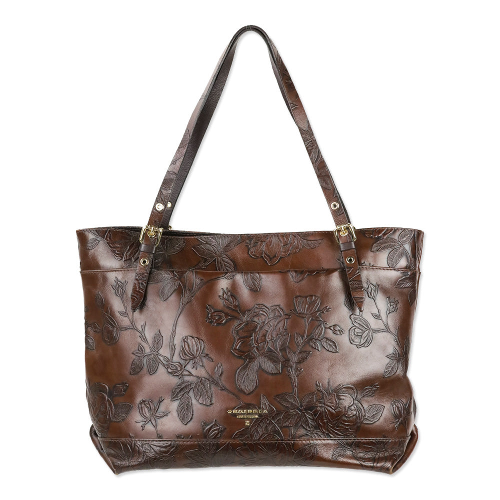 Cuoieria Fiorentina Dark Brown Mimì Leather Large Tote