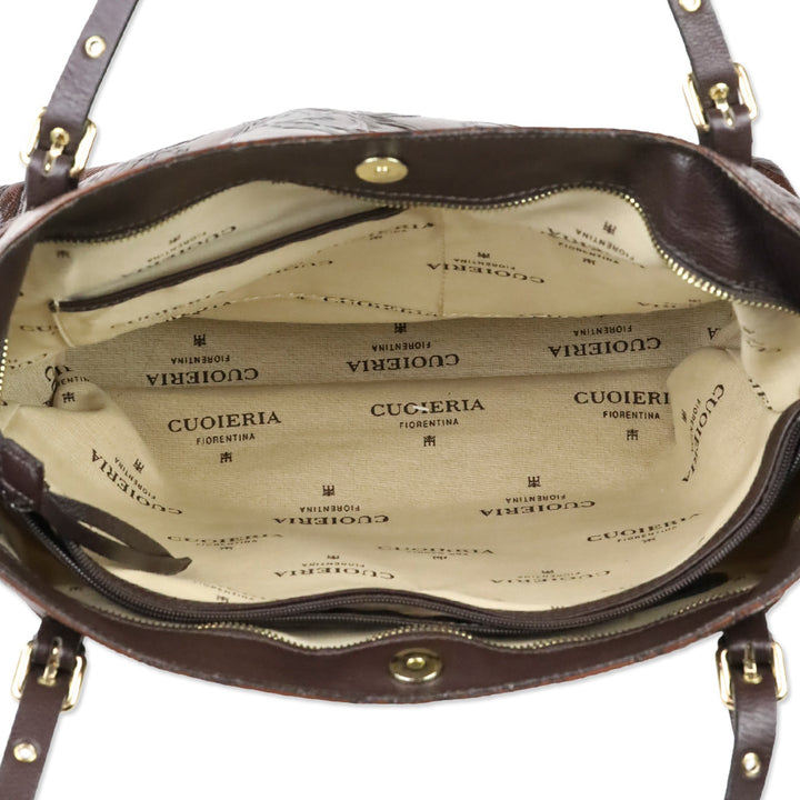 Cuoieria Fiorentina Dark Brown Mimì Leather Large Tote