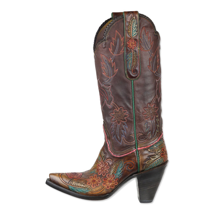 Custom Made Embroidered Brown Leather Cowboy Boots