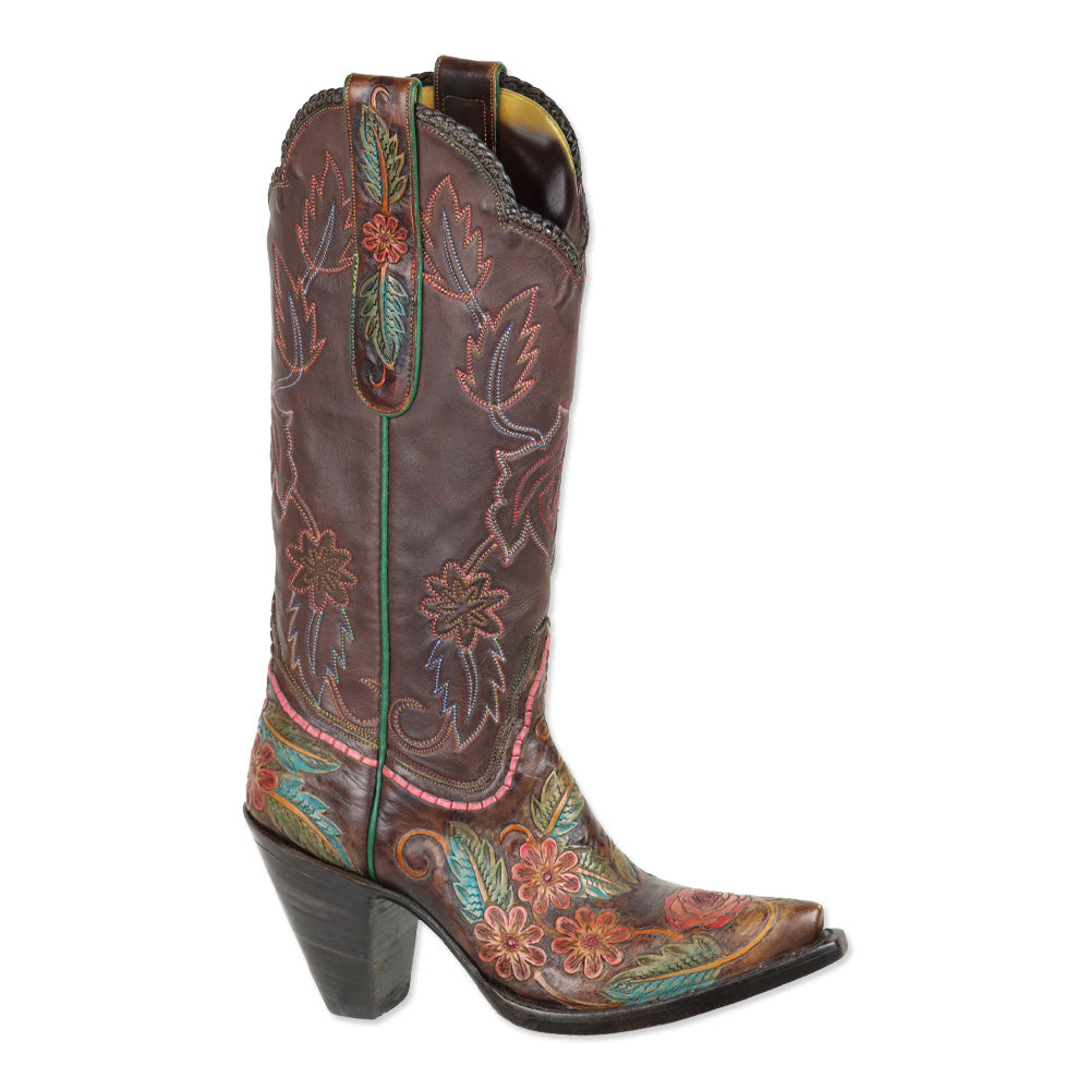Custom Made Embroidered Brown Leather Cowboy Boots