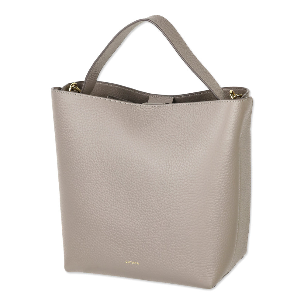 Cuyana Clay Pebbled Mini Linea Bucket Bag