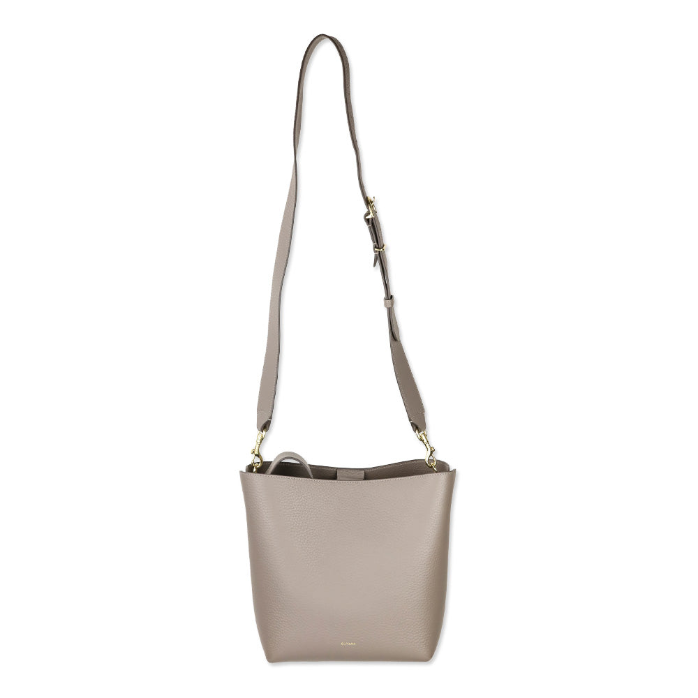 Cuyana Clay Pebbled Mini Linea Bucket Bag