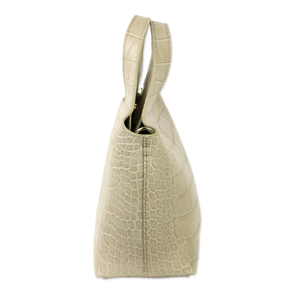 Cuyana Stone Croco Embossed Mini System Tote