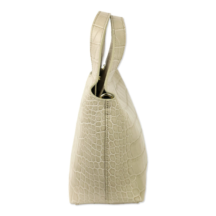 Cuyana Stone Croco Embossed Mini System Tote