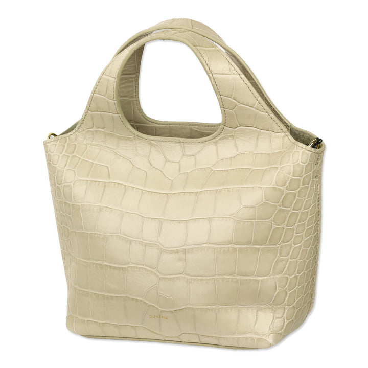 Cuyana Stone Croco Embossed Mini System Tote