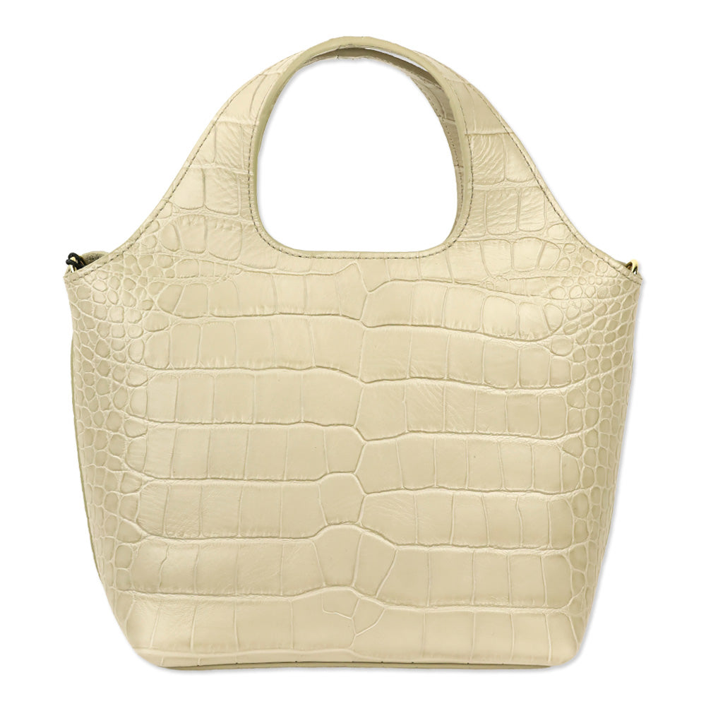 Cuyana Stone Croco Embossed Mini System Tote