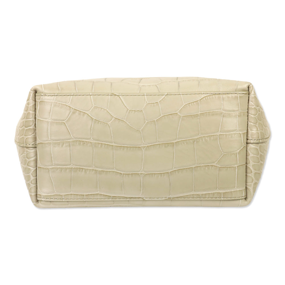 Cuyana Stone Croco Embossed Mini System Tote