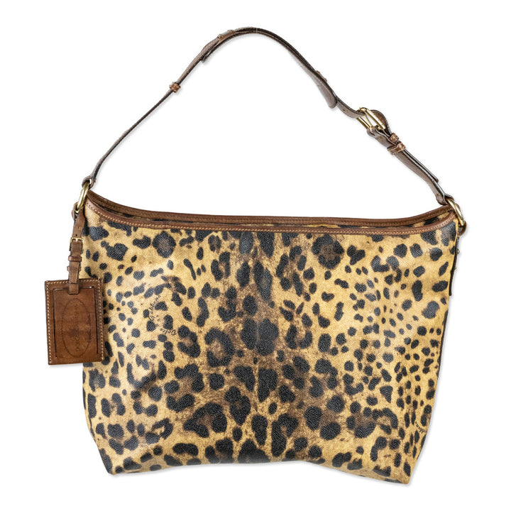 Dolce & Gabbana Leopard Print Coated Canvas Hobo Tote Bag