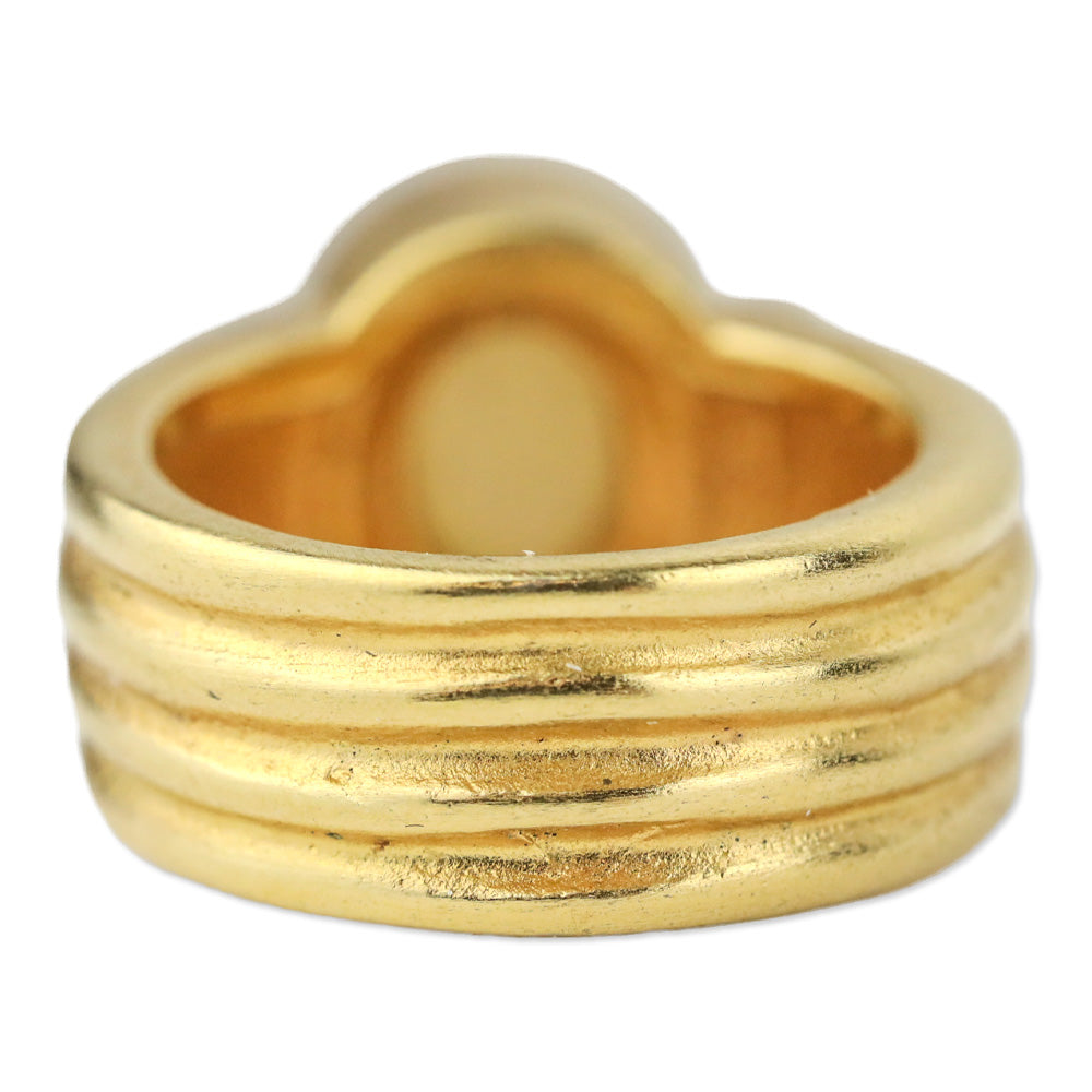DG© Gold-Tone Oval Faux-Pearl Stone Ring