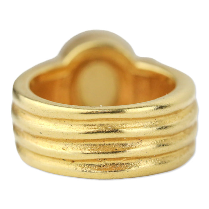 DG© Gold-Tone Oval Faux-Pearl Stone Ring