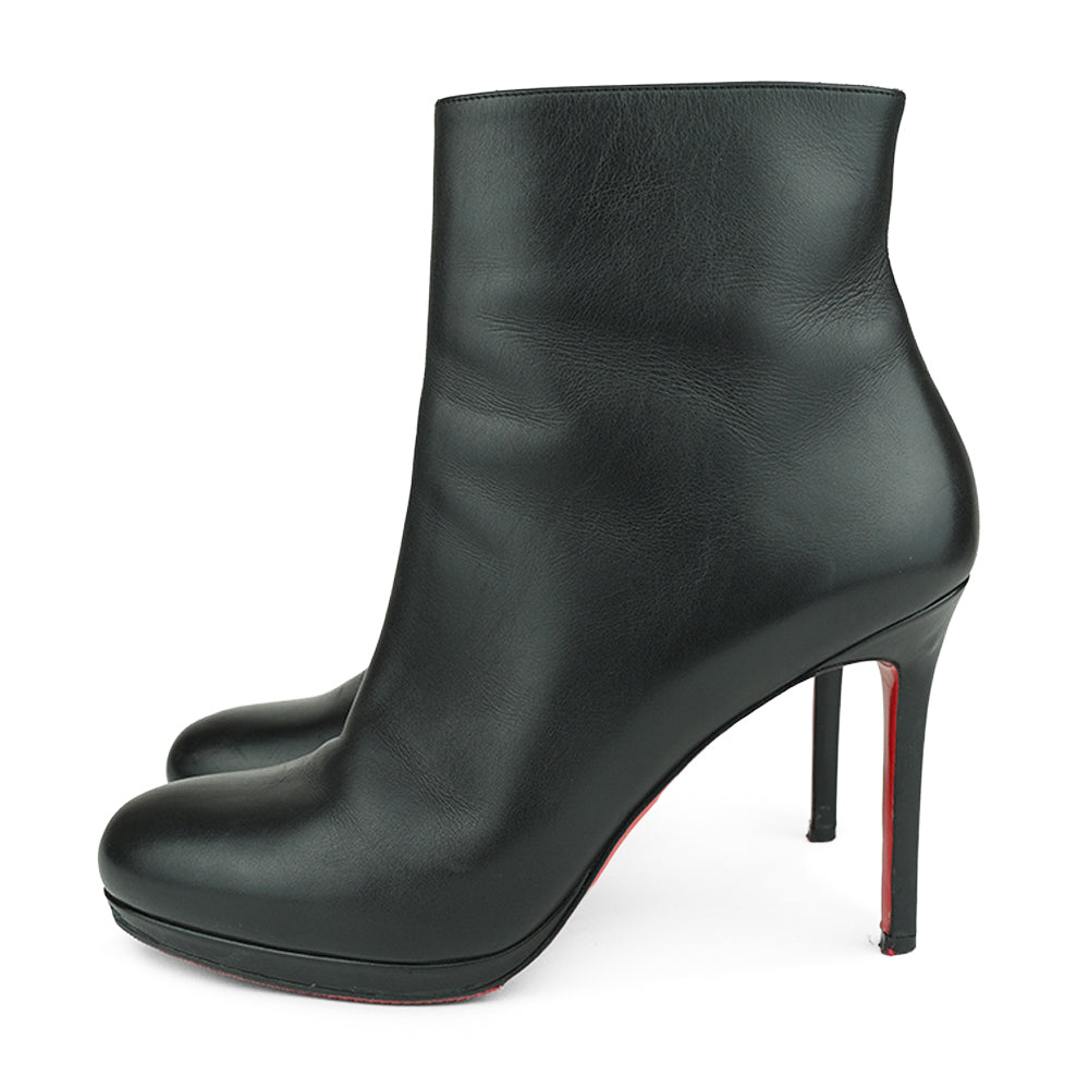 Christian Louboutin Black Leather High Heel Ankle Boots