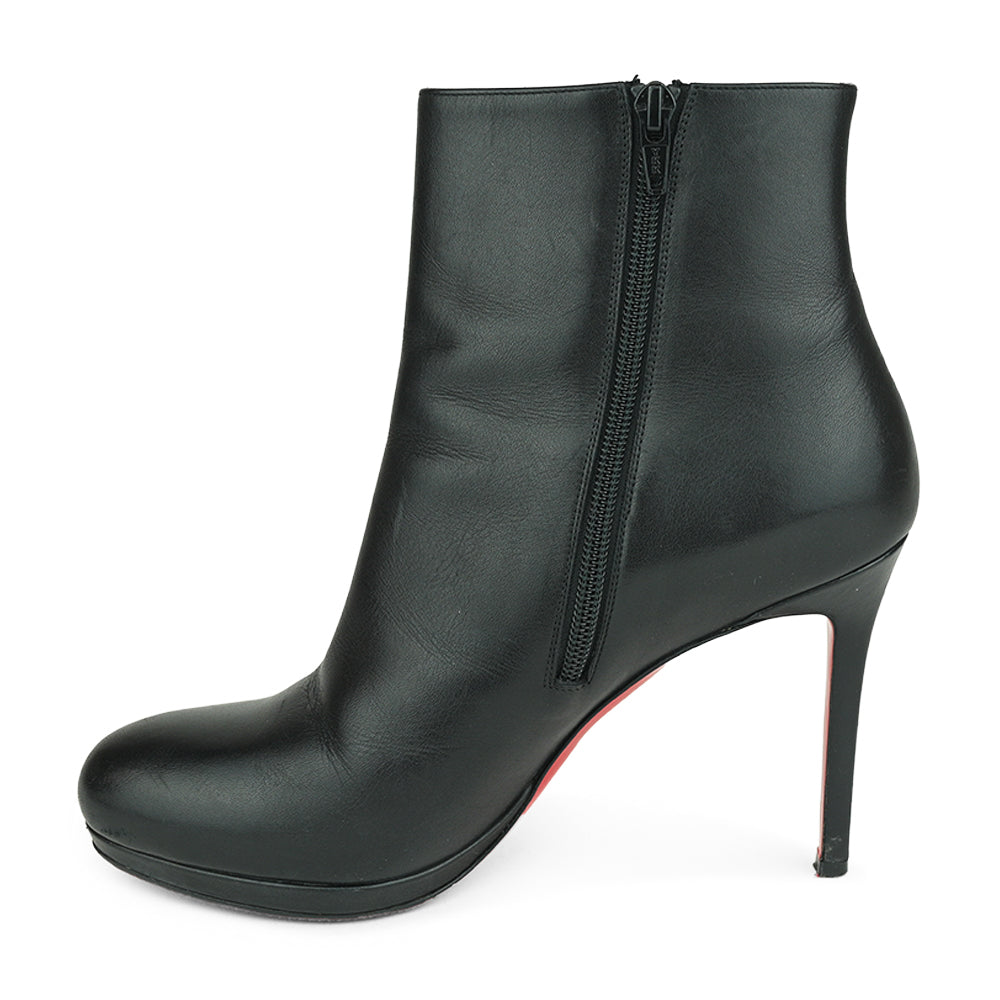 Christian Louboutin Black Leather High Heel Ankle Boots
