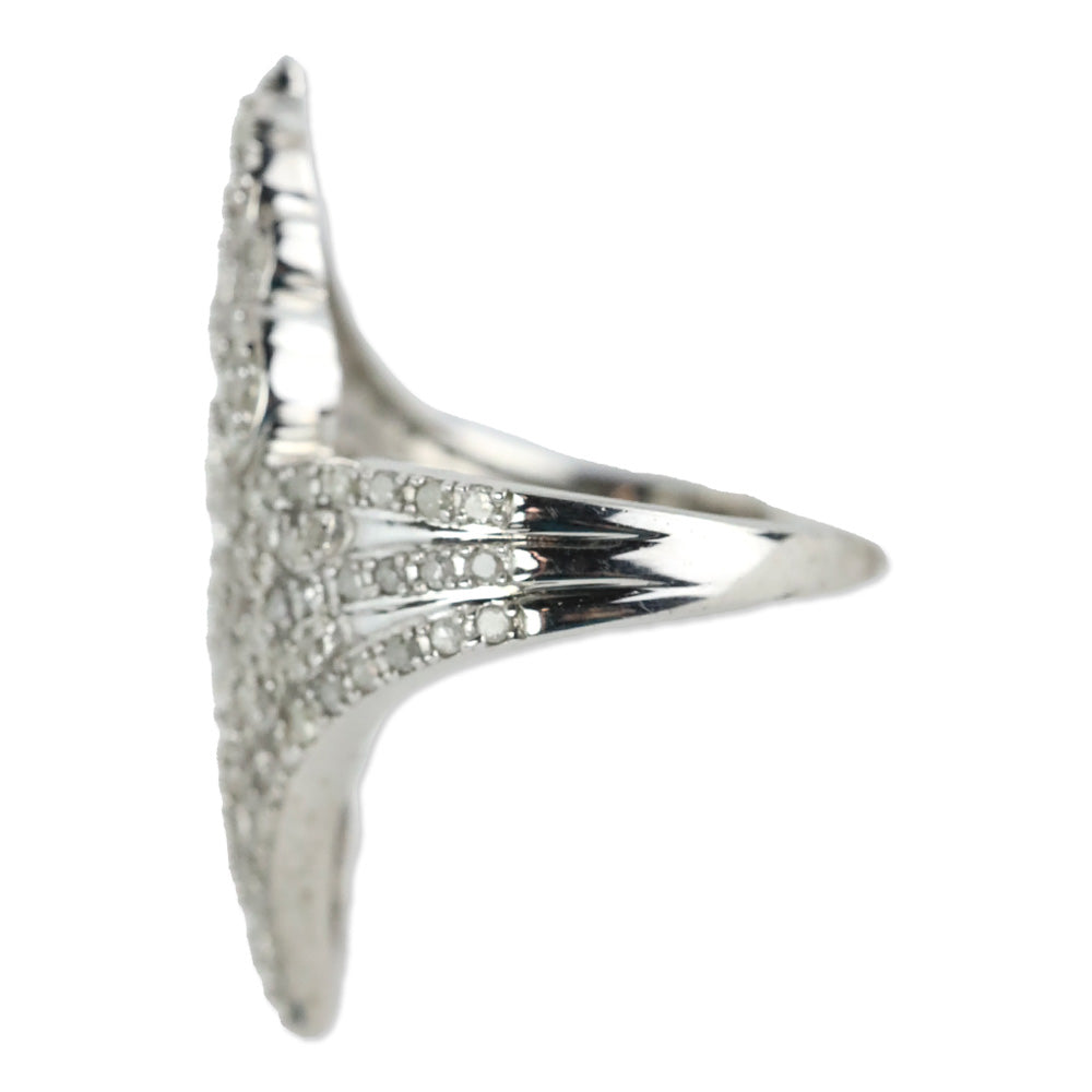 D'Joy Diamond Bypass Ring in Platinum Over Sterling Silver