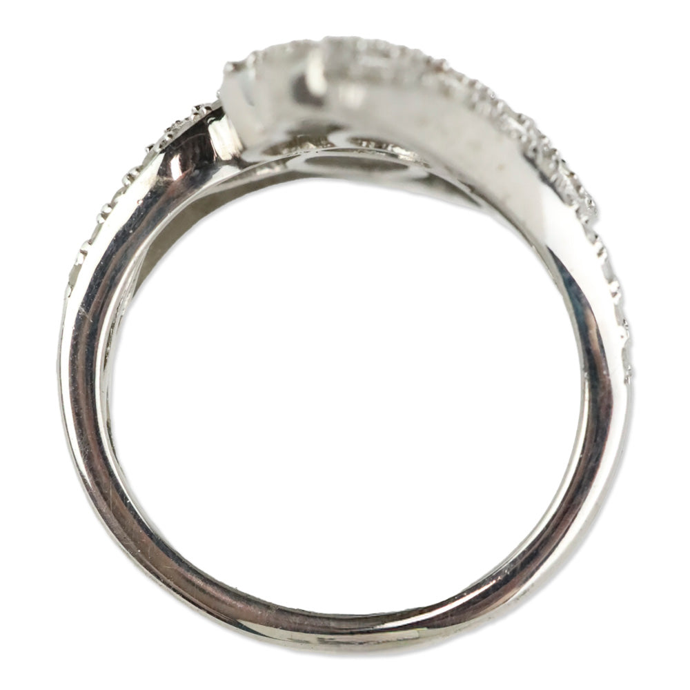 D'Joy Diamond Bypass Ring in Platinum Over Sterling Silver