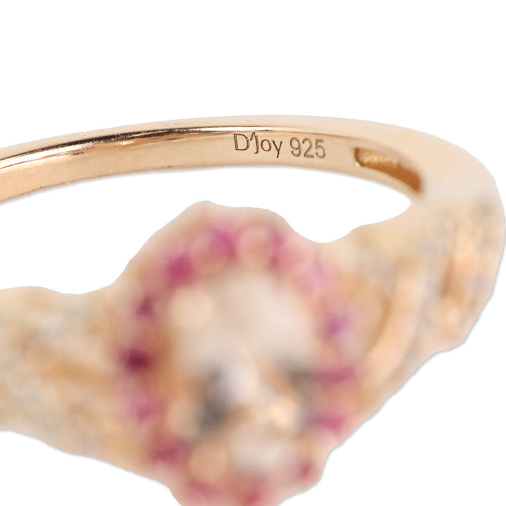 D'Joy Marropino Morganite and Multi Gemstone Sunburst Ring in Vermeil Rose Gold Over Sterling Silver