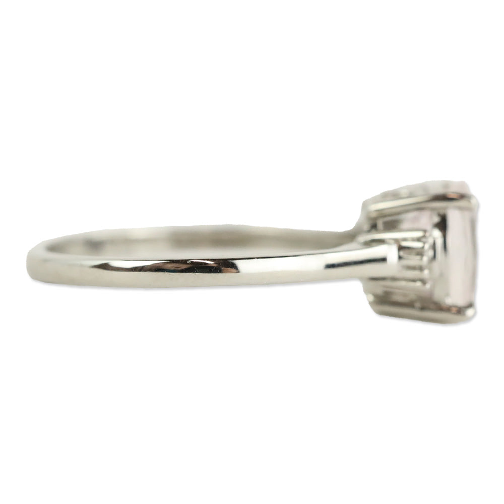 D'Joy Pink Morganite and Diamond Ring in Platinum Over Sterling Silver