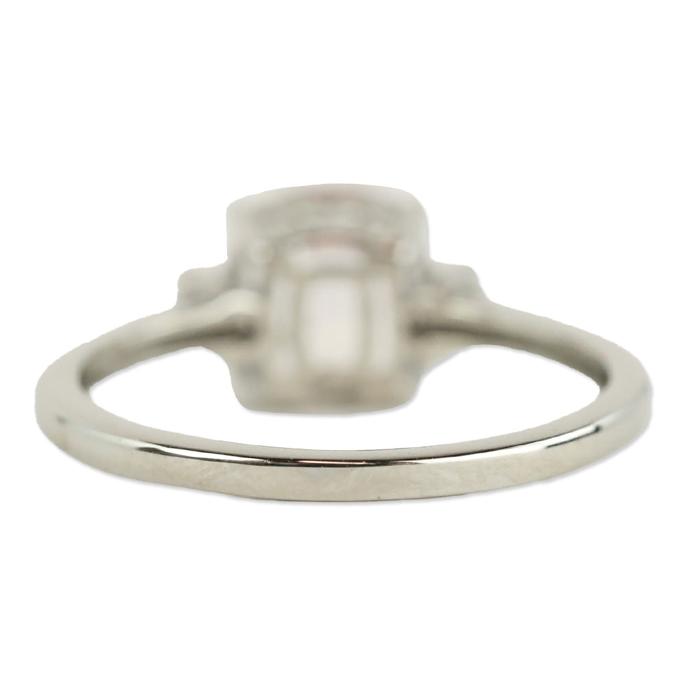 D'Joy Pink Morganite and Diamond Ring in Platinum Over Sterling Silver